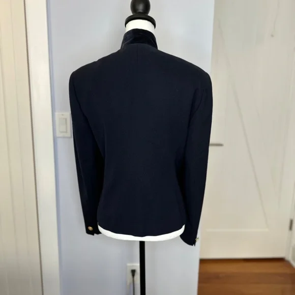 Jones New York Navy Wool double breasted military inspired blazer.  SZ 10 EUC! - Picture 3 of 13